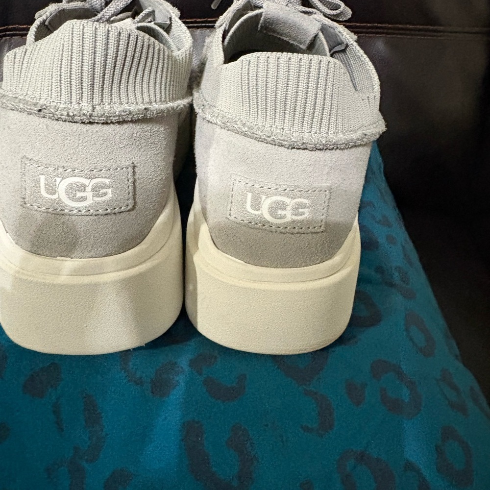 UGG Gray Platform Sneakers with White and Tan Sole - Picture 3 of 4